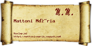 Mattoni Mária névjegykártya